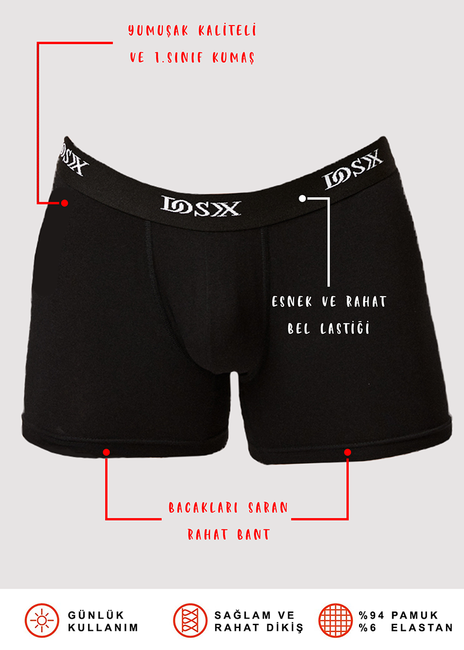 Classy 2’li Pamuk Erkek Boxer Külot İç Çamaşır Takımı Seti