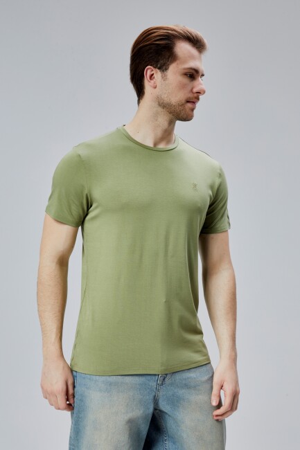 Flex 1.Kalite Tişört Bambu Likra Erkek Kısa Kol Slim Fit O Yaka T-Shirt - 5