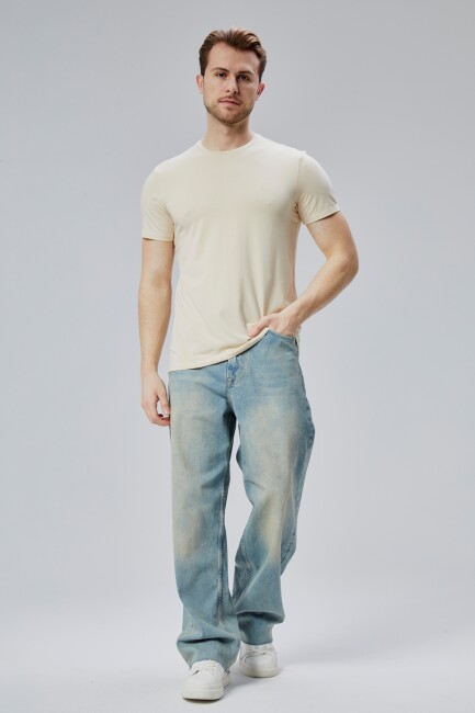 Flex 1.Kalite Tişört Bambu Likra Erkek Kısa Kol Slim Fit O Yaka T-Shirt - 10
