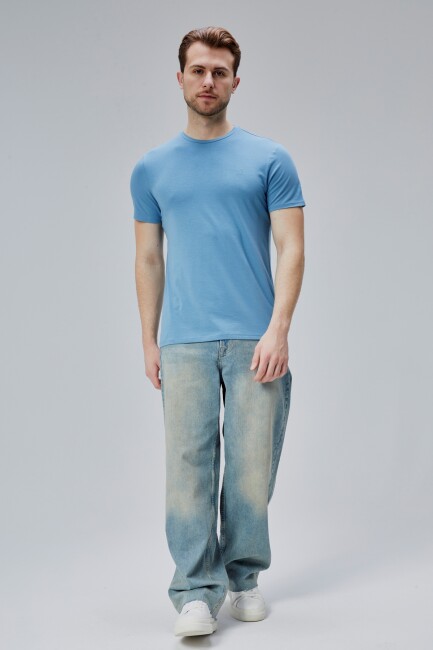 Flex 1.Kalite Tişört Bambu Likra Erkek Kısa Kol Slim Fit O Yaka T-Shirt - 19