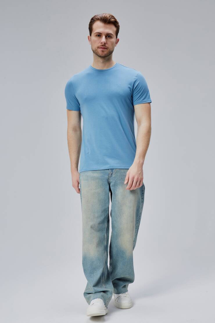 Flex 1.Kalite Tişört Bambu Likra Erkek Kısa Kol Slim Fit O Yaka T-Shirt - 19