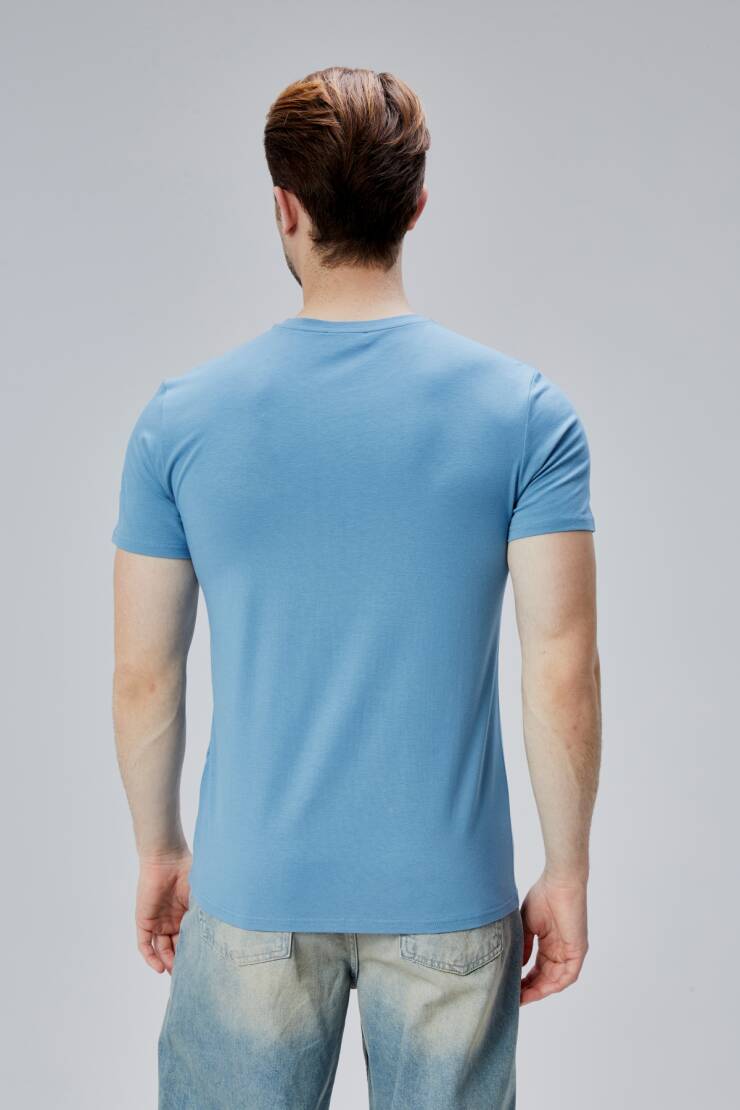 Flex 1.Kalite Tişört Bambu Likra Erkek Kısa Kol Slim Fit O Yaka T-Shirt - 24