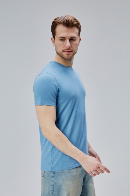 Flex 1.Kalite Tişört Bambu Likra Erkek Kısa Kol Slim Fit O Yaka T-Shirt - 22