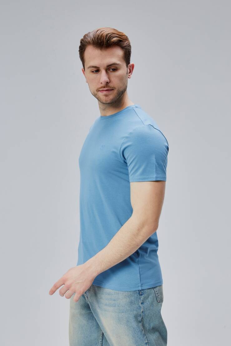 Flex 1.Kalite Tişört Bambu Likra Erkek Kısa Kol Slim Fit O Yaka T-Shirt - 20