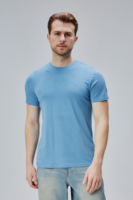 Flex 1.Kalite Tişört Bambu Likra Erkek Kısa Kol Slim Fit O Yaka T-Shirt - 17
