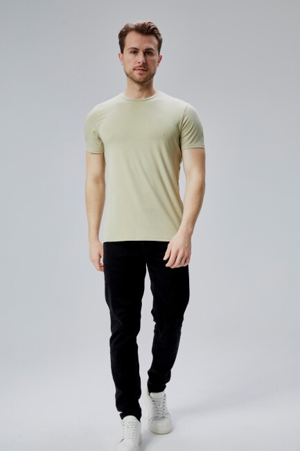 Flex 1.Kalite Tişört Bambu Likra Erkek Kısa Kol Slim Fit O Yaka T-Shirt - 26