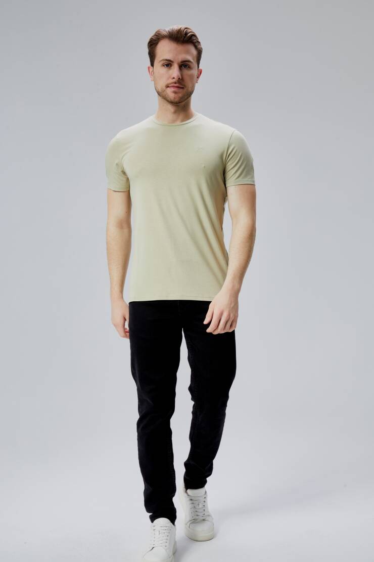 Flex 1.Kalite Tişört Bambu Likra Erkek Kısa Kol Slim Fit O Yaka T-Shirt - 26