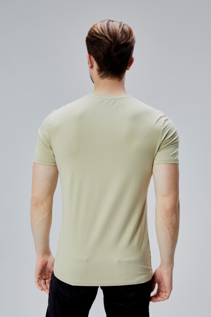 Flex 1.Kalite Tişört Bambu Likra Erkek Kısa Kol Slim Fit O Yaka T-Shirt - 31