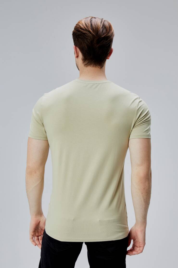 Flex 1.Kalite Tişört Bambu Likra Erkek Kısa Kol Slim Fit O Yaka T-Shirt - 31