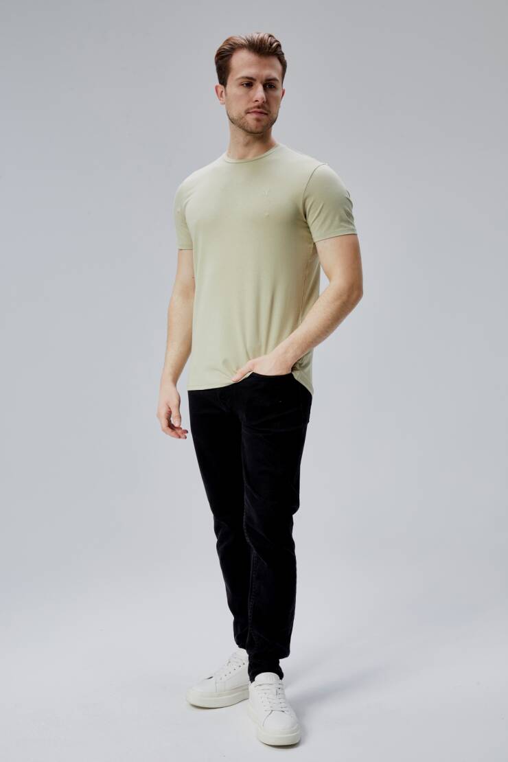 Flex 1.Kalite Tişört Bambu Likra Erkek Kısa Kol Slim Fit O Yaka T-Shirt - 29