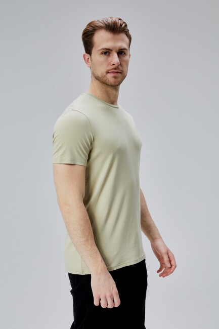 Flex 1.Kalite Tişört Bambu Likra Erkek Kısa Kol Slim Fit O Yaka T-Shirt - 28