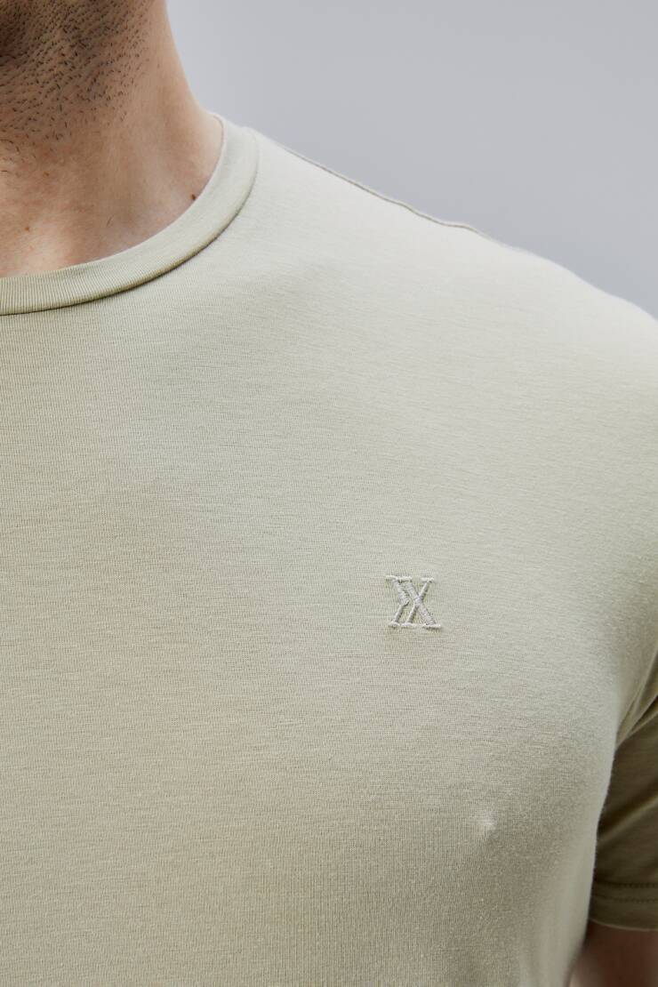 Flex 1.Kalite Tişört Bambu Likra Erkek Kısa Kol Slim Fit O Yaka T-Shirt - 30