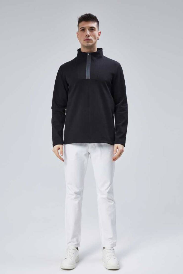 Lost Fermuarlı Sweatshirt Siyah XL - 2