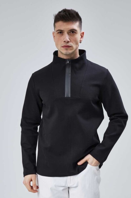 Lost Fermuarlı Sweatshirt Siyah XL - 3