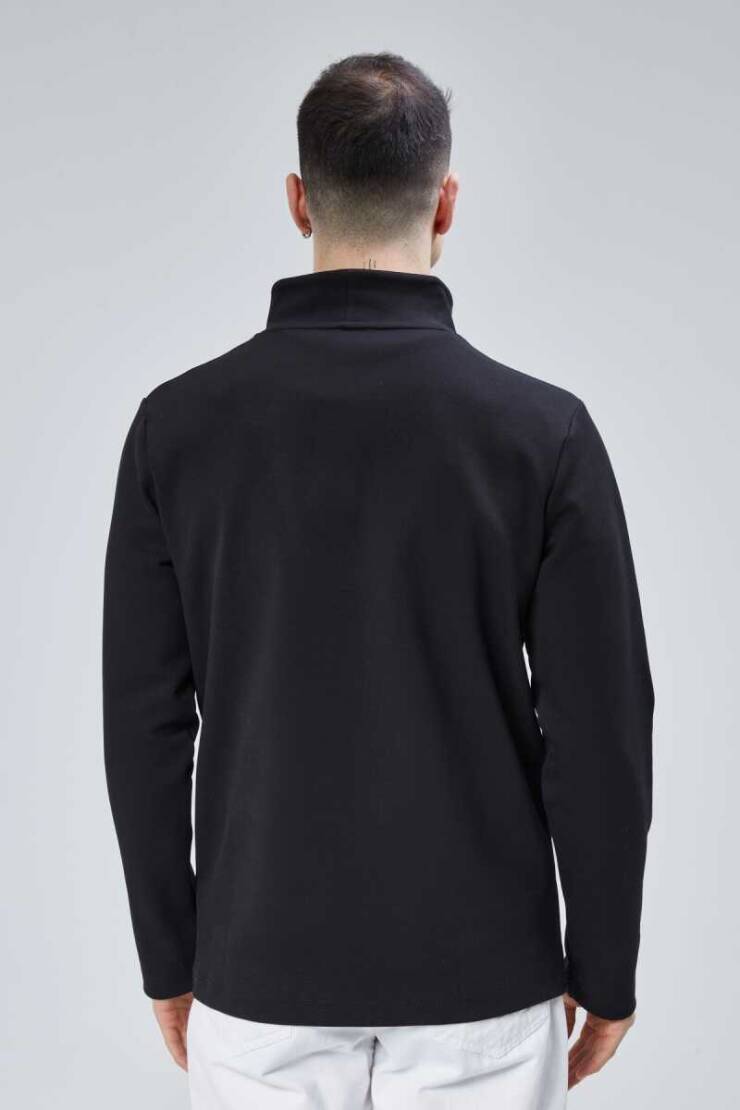 Lost Fermuarlı Sweatshirt Siyah XL - 5
