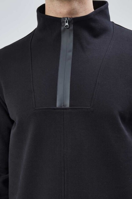 Lost Fermuarlı Sweatshirt Siyah XL - 7