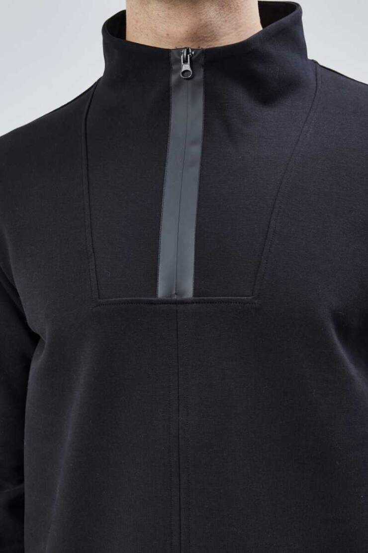 Lost Fermuarlı Sweatshirt Siyah XL - 7