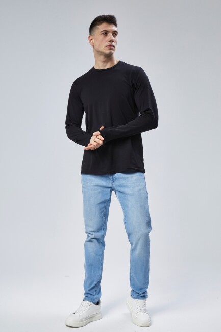 Face 0 Yaka Uzun Kol T-Shirt - DOSXX