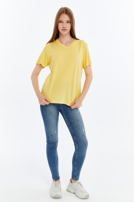 Terra V Yaka Bambu Kadın T-Shirt - 4