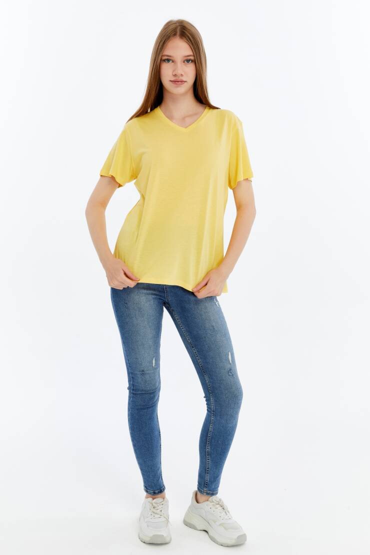Terra V Yaka Bambu Kadın T-Shirt - 4