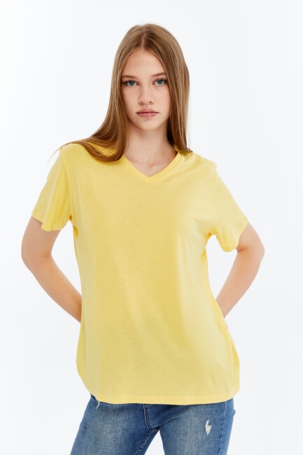 Terra V Yaka Bambu Kadın T-Shirt - 5