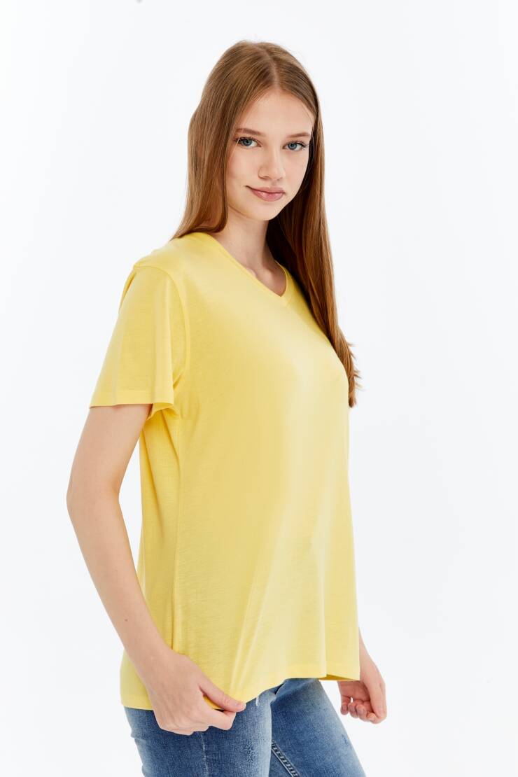 Terra V Yaka Bambu Kadın T-Shirt - 7