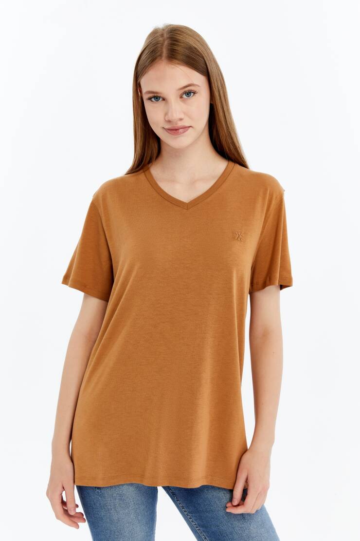 Terra V Yaka Bambu Kadın T-Shirt - 13